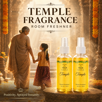 Temple Fragrance Puja Spray – Long-Lasting Room Freshener 100ml (Pack of 2)