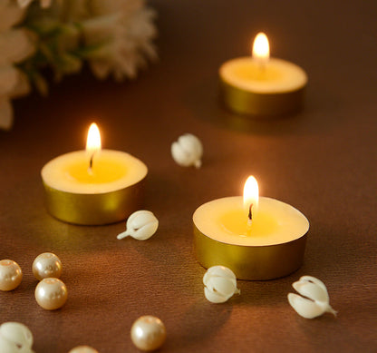 Welburn Veda&Co™ Ghee Lites - Pack of 9, Upto 4 Hours Burning Time, Pure Cow Ghee Blended Diyas in Beautiful Gold Color Cup for Daily Puja, Pooja, Home & Temple, Unscented & Long Lasting