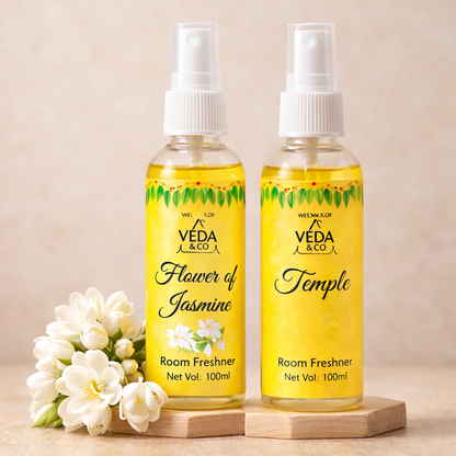 Aqua-based puja spray room freshener jasmine temple fragrance