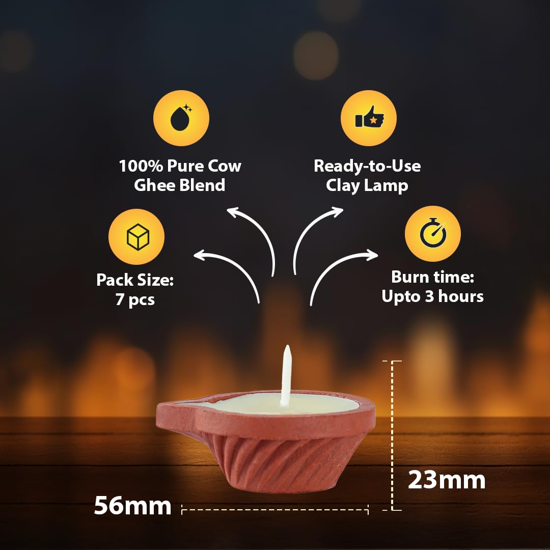 pure cow ghee diya made from natural clay