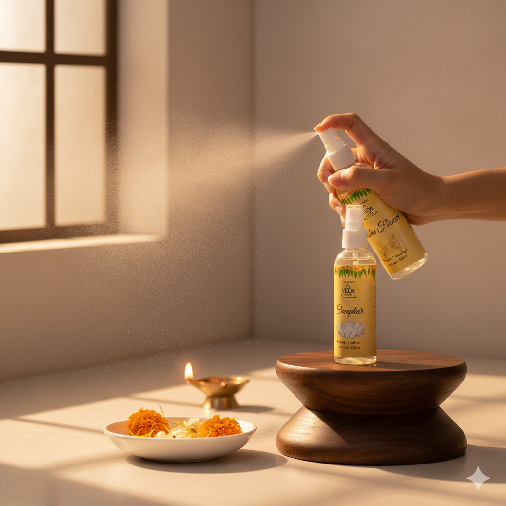 Camphor Fragrance Room Freshener & Golden Flower Fragrance Room Freshener -(100ml each)