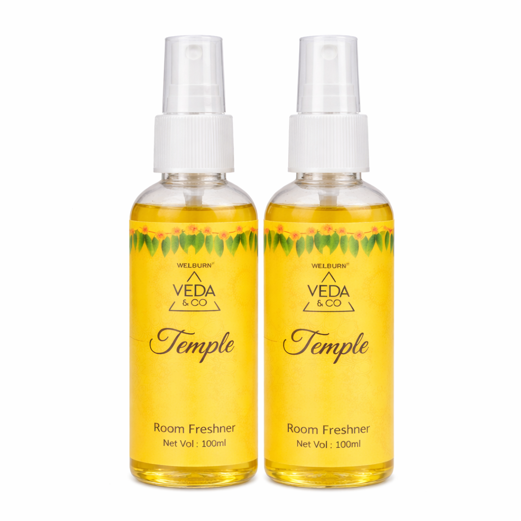 Temple Fragrance Room Freshener - 100ml (Pack of 2) | Long Lasting Air Freshener for Home & Office.