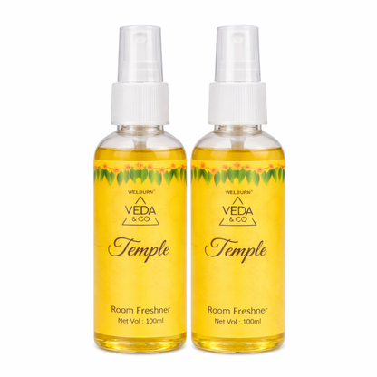 Temple Fragrance Room Freshener - 100ml (Pack of 2) | Long Lasting Air Freshener for Home & Office.