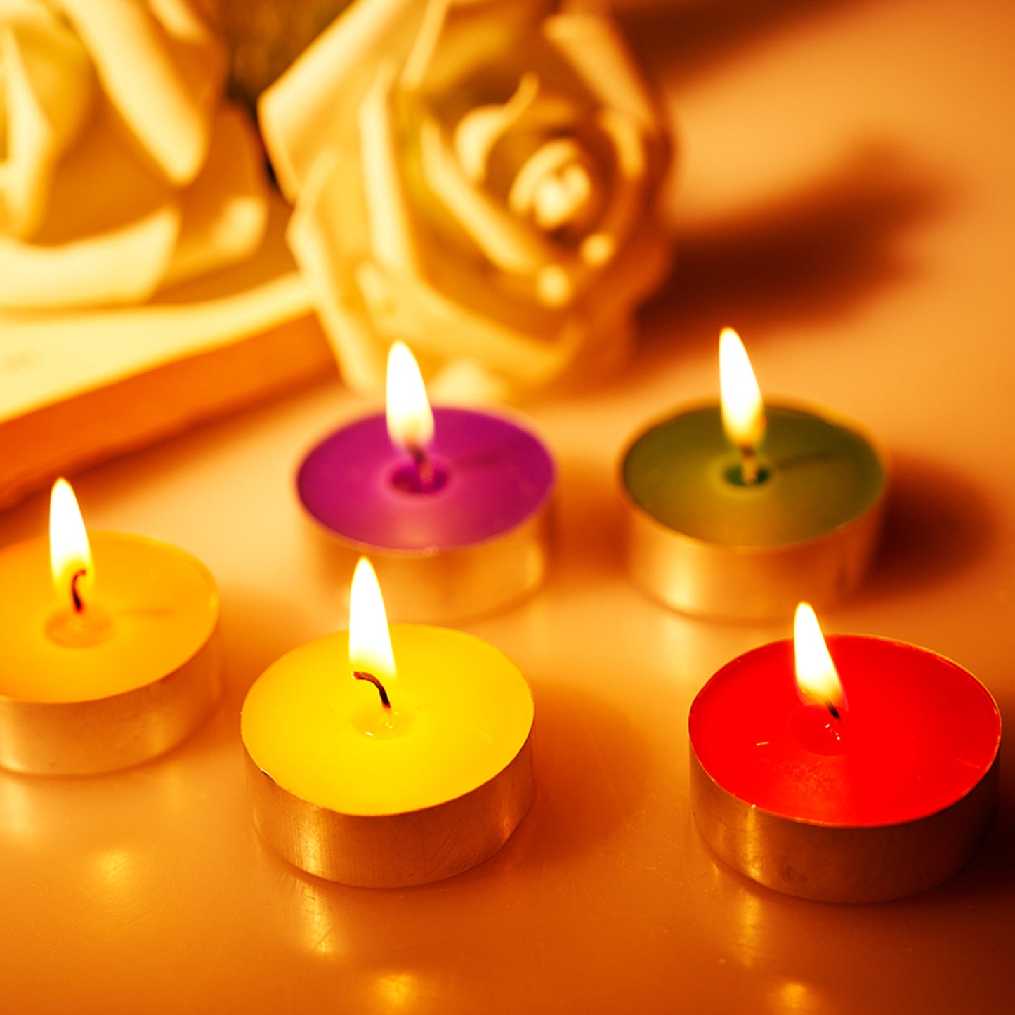 Scented Multicolor Tealight Candles - Pack of 25 (4-Hour Burning Time)